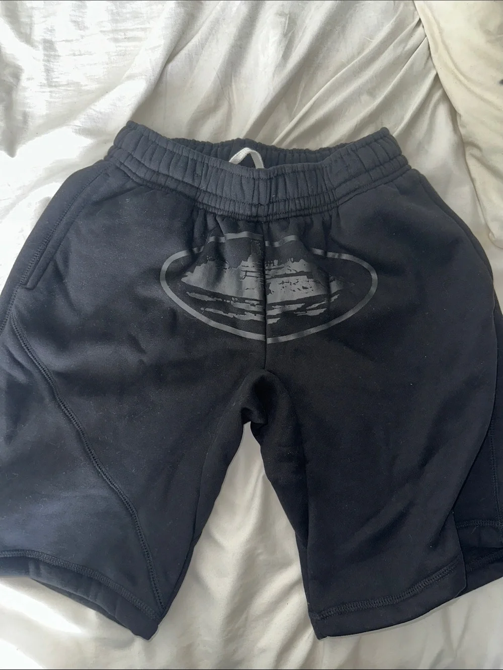 Black Graphic Lounge Shorts